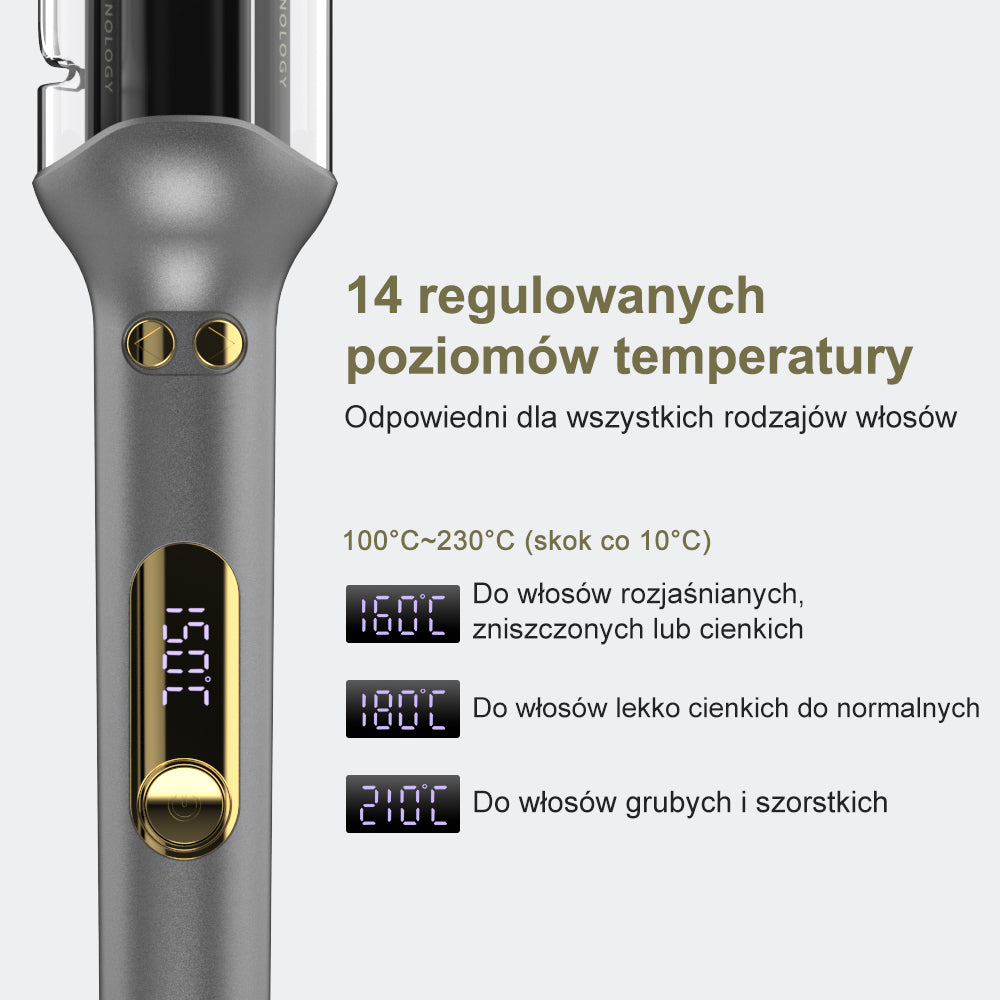 Qimmaol G-310 automatyczna lokówka (25 mm) | 14 zakresów temperatury (100–230°C) / ochrona przed oparzeniem / szybkie nagrzewanie / pielęgnacja jonowa