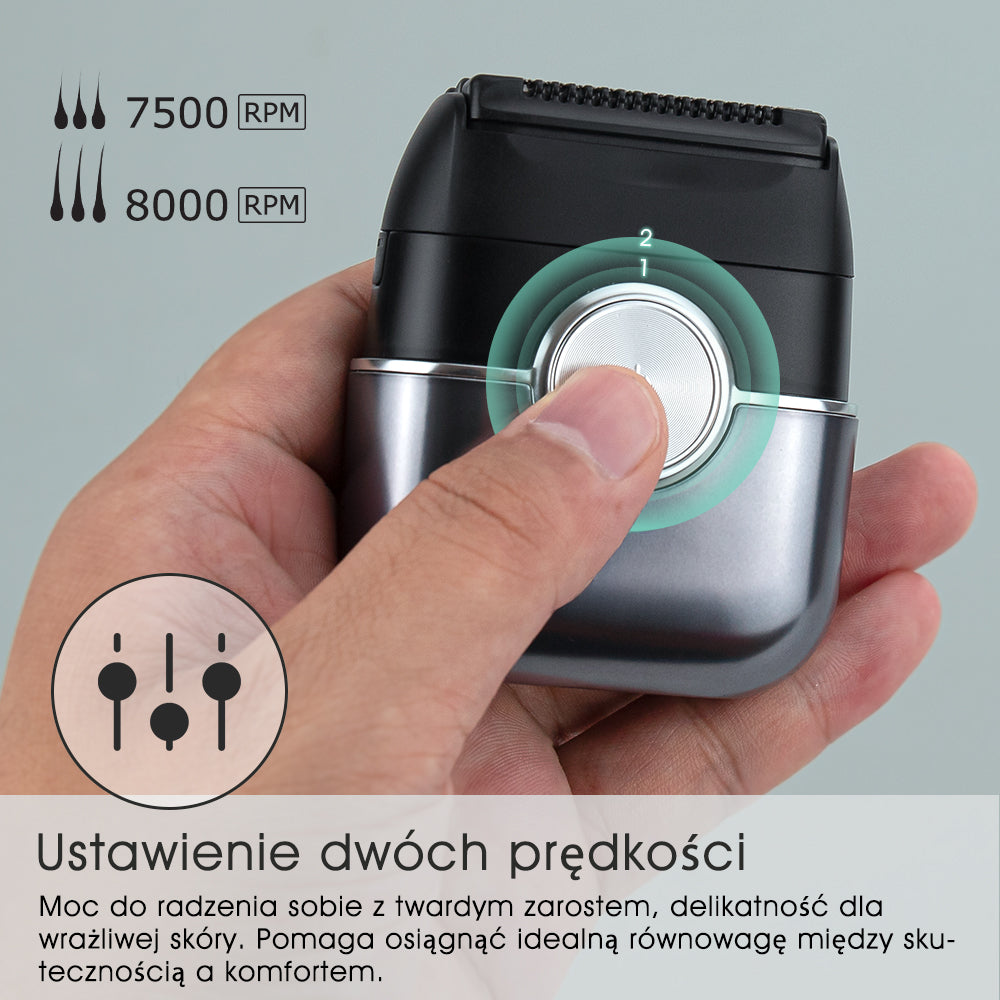 Qimmaol FK706 Mini golarka elektryczna dla mężczyzn z etui podróżnym