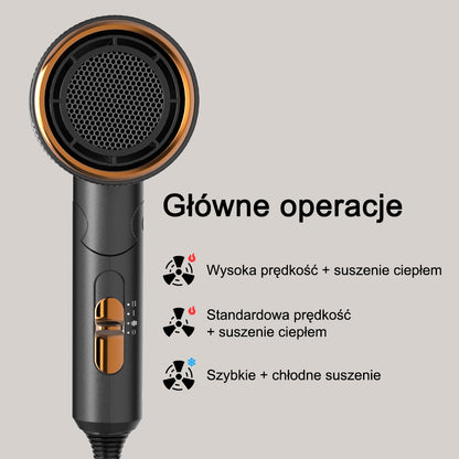 Qimmaol Velofold – profesjonalna suszarka jonowa z koncentratorem i dyfuzorem [Ultralekka / Wielkości dłoni / Składana / 250 g]