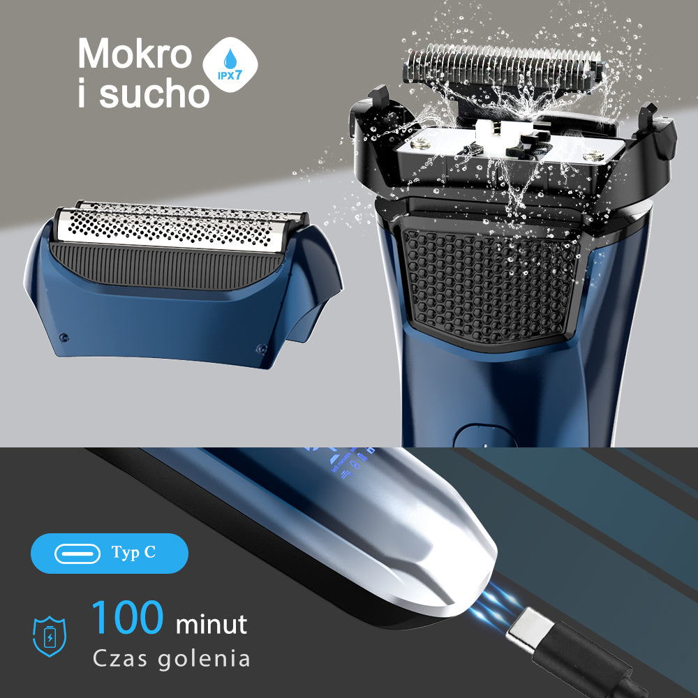 Golarka foliowa FK609 dla mężczyzn, gradient niebieski