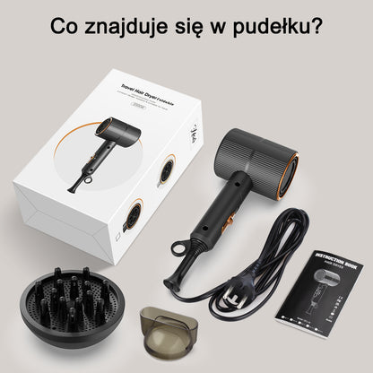 Qimmaol Velofold – profesjonalna suszarka jonowa z koncentratorem i dyfuzorem [Ultralekka / Wielkości dłoni / Składana / 250 g]