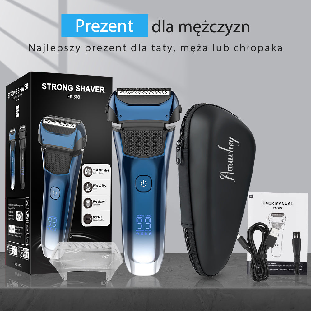 Golarka foliowa FK609 dla mężczyzn, gradient niebieski