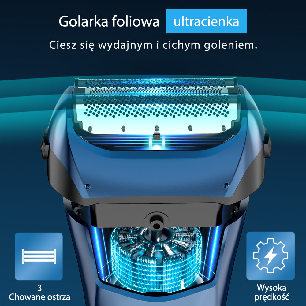 Golarka foliowa FK609 dla mężczyzn, gradient niebieski