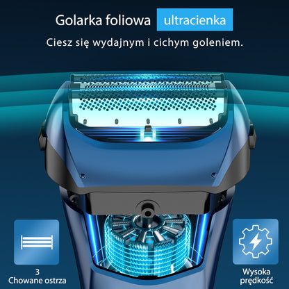 Golarka foliowa FK609 dla mężczyzn, gradient niebieski